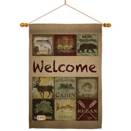 Breeze Decor HS109048-BO-03 Call of The Wilderness Nature Outdoor Decorative Vertical House Flag Set, 28"x 40" w/Flagpole, Multi-Color