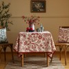 ISAENNE French Tablecloth for Rectangle Tables,Linen Table Cloth with Red