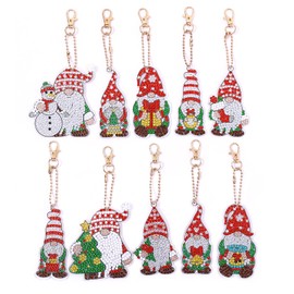 Set of 12 Diamond Painting Christmas, 5D DIY Diamond Painting Children, Diamond Painting Key Ring, Diamond Painting Pendant Set, for Christmas Decoration, Christmas Tree, Window, Hanging Winter Decor