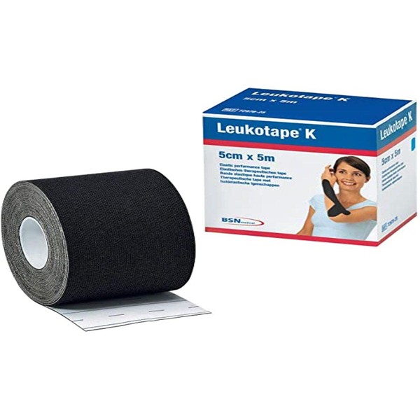 Leukotape K Kinesiologie-Tape, Schwarz, 5 cm x 4,5 m