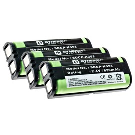 Synergy Digital Cordless Phone Batteries, Compatible with Panasonic KXTGA242 Cordless Phone, (Ni-MH, 2.4V, 830 mAh), Pack Includes: 3 x SDCP-H358 Batteries