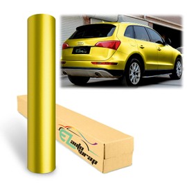 EZAUTOWRAP Satin Chrome Yellow Car Vinyl Wrap Sticker Decal Sheet with Air Release - 4"X8" (10cm x 20cm) Sample