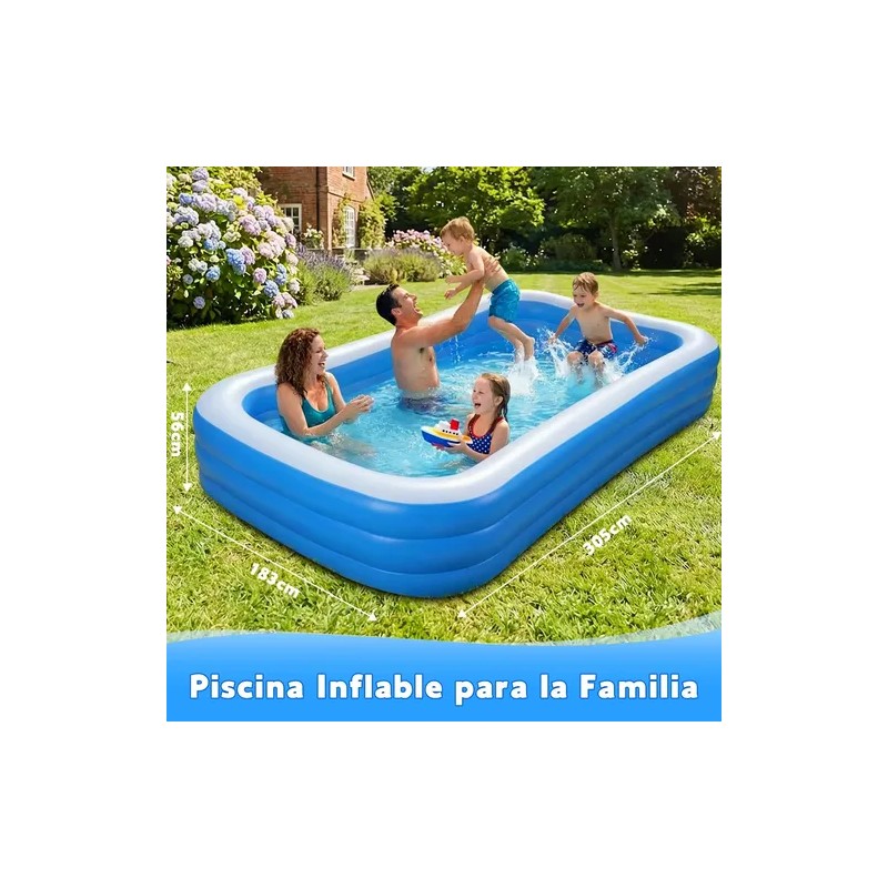 30518356cm Alberca Inflable Grandes Piscinas Rectangular Azul Ununmx