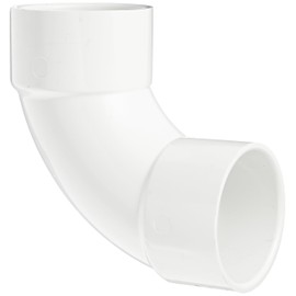 Spears 406-S Series PVC Pipe Fitting, 90 Degree Sweep Elbow, Schedule 40, 2" Socket