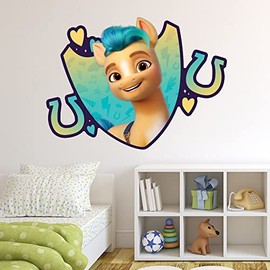 My Little Pony Wall Sticker - A New Generation Hitch Jumping Through Wall Decal Kids Art (120cm Width x 85cm Height)