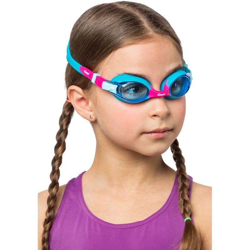 Cressi Dolphin 2.0, Azure/Rosado, Clear Lens, Goggles De Natación Juventud