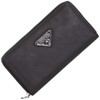 Compagno Women's Plain Zip Around Purse, black, Casual