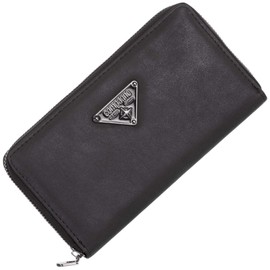 Compagno Women's Plain Zip Around Purse, black, Casual