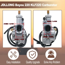 Carburetor Fit for Kawasaki Bayou 220 KLF220A 1988-1998 for Bayou 250 KLF250A Carb Kit 2003-2011 Replace 15003-1080 15003-1564