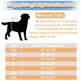 Langsprit Male Belly Bands for Dogs (Pack of 3) - High Absorbing Dog Wraps Male Washable - Reusable Male Dog Diapers M