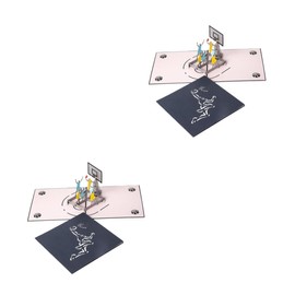 COHEALI 2pcs Boy Basketball Greeting Card Romantic Hollow Design for Graduation Day Creative Handmade Kirigami Paper Craft for Celebrating Friends Achievements