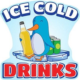 ICE Cold Drinks 2 8" Concession Decal Sign cart Trailer Stand Sticker Equipment