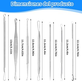 Nivofu 7Pcs Blackhead Remover Kit, Herramientas de Eliminación de Puntos Negros, Comedone Extractor Tool Acero Inoxidable, para Pimple Eliminar Blackh
