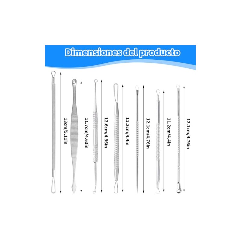 Nivofu 7Pcs Blackhead Remover Kit, Herramientas de Eliminación de Puntos