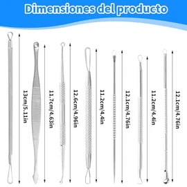 Nivofu 7Pcs Blackhead Remover Kit, Herramientas de Eliminación de Puntos Negros, Comedone Extractor Tool Acero Inoxidable, para Pimple Eliminar Blackh