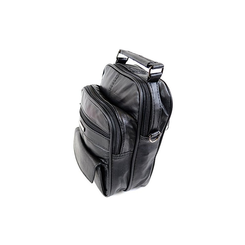 Mens/Ladies Super Soft Nappa Leather Shoulder/Carry Travel/Flight Bag with Multiple