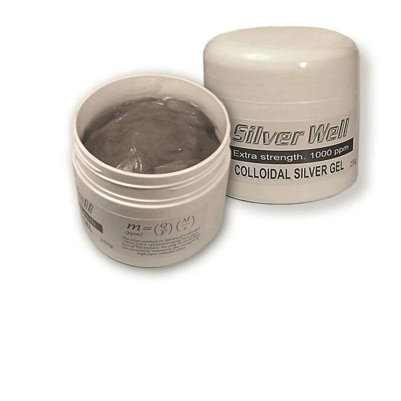 SilverWell Colloidal Silver Gel Cream Extra strength 1000 ppm Made