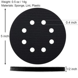 5 Inch 8 Hole Hook and Loop Soft Sponge Cushion Interface Buffer Pad,2 Pack