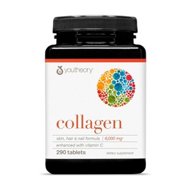 Youtheory Colageno con vitamina C Avanzada formula hidrolizada, 290 tabletas