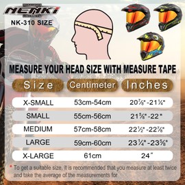 NENKI Dirtbike Helmet Adult ATV UTV MX Helmet Adult Men Women Motocross Helmet Off Road Helmet Casco Motocross DOT Approved Red Visor (Medium, Green Skull )