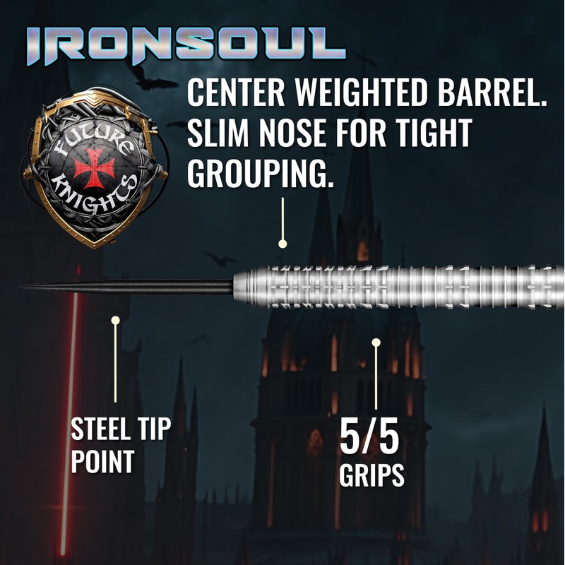 Shot! Future Knights Ironsoul 90% Steel Darts 26 g