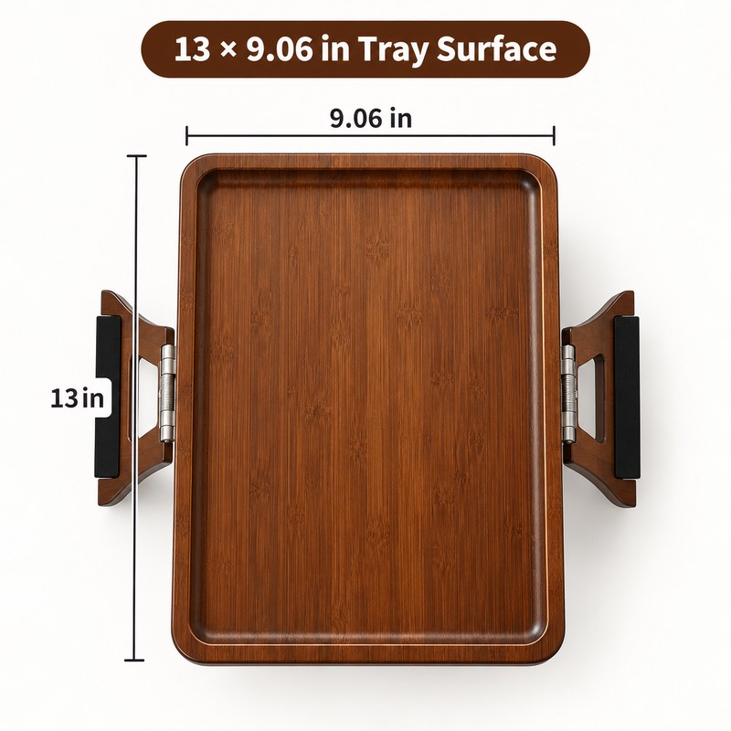 Wooden Sofa Armrest Tray for Living Room TV Time –