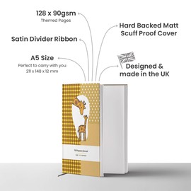 Cauliflower Journals Pregnancy Journal, Pregnancy Planner, Expectant Mother Gift, Pregnancy organiser- A5 Hardback Journal -Bump to birth, memory book- Giraffe and calf