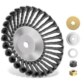 ksdenuov Steel Wire Weed Eater Blades, Universal Weed Eater Attachments, Weed Brush Cutter Trimmer Head with Adapter Kits, Effective Removal of Weeds/Moss/Rust (8 INCH)