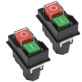 HQRP 2-Pack On-Off Magnetic Switch Compatible with Kedu KJD17, Electric Power Tool Dust Collector Saw Grinder, 4-Pin, 120V, UL Listed