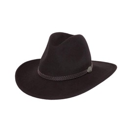Outback Trading Company Men's 1307 Shy Game Water-Repellent Crushable UPF 50 Australian Wool Western Cowboy Hat, Brown, Medium
