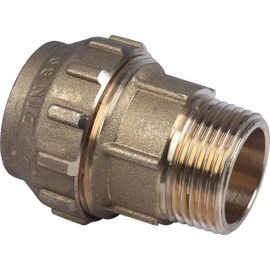 Cornat T617532 Clamp Fitting Screw Connection Diameter 32 mm x 1 Inch External Thread Brass Screw Connection for PE-HD Pipe