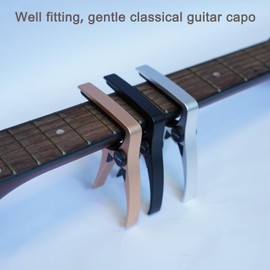 MEDIORAYS Classical Guitar Capo for 6 String Guitar and Mandolin Bass, Big Size Professional Acoustic and Electric Guitars Capo Lightweight (ClassicalCapo-silver)