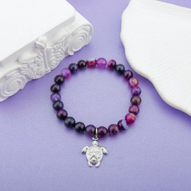 MollyQueen Sea Turtle Bracelet Gifts for Turtle Lovers Turtle Bracelet Sea Turtle Gifts Turtle Jewelry Inspirational Christmas gifts Birthday Gift for Sister Best Friend (Purple Turtle Bracelet)