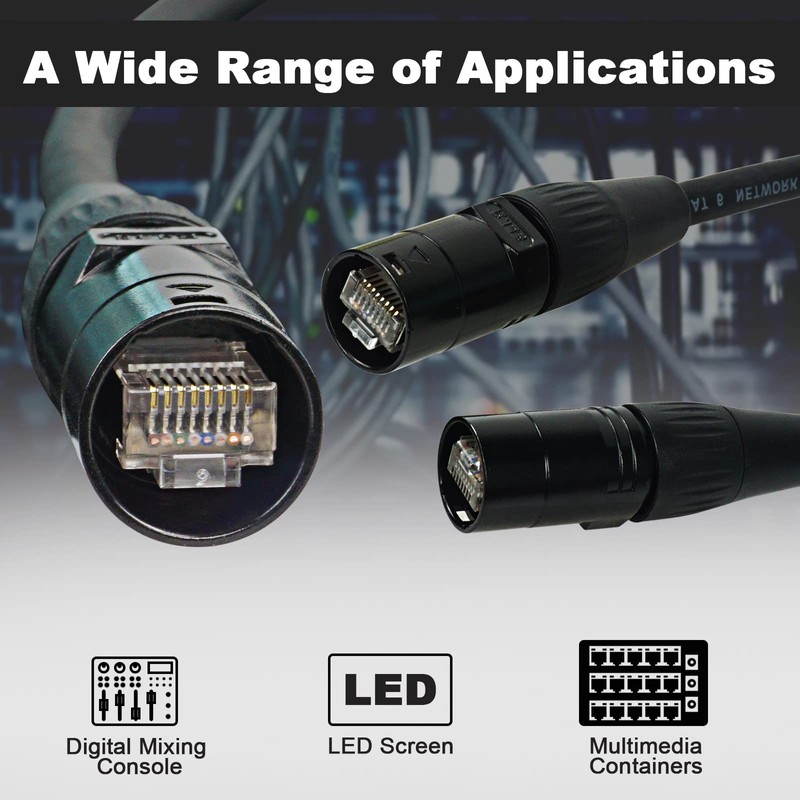 Jamesin CAT6 Shielded Ethercon Cable, 15 Feet, with Booted Rj45,