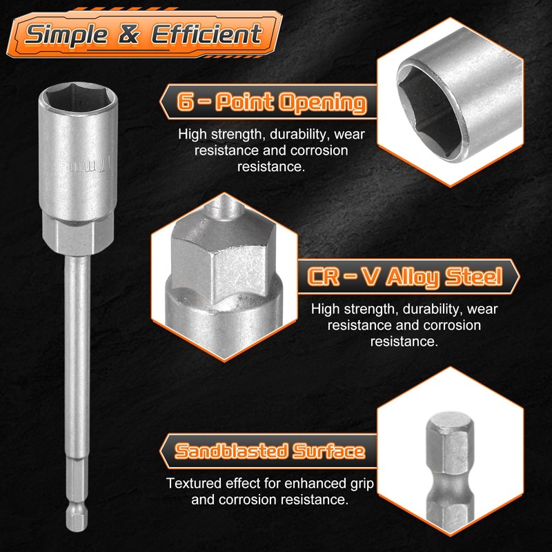 sourcing map Nut Driver Drill Bit 17mm Metric Impact Socket