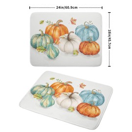 Fall Watercolor Pumpkin Leaf Dish Drying Mat 18 x 24 Inch With Absorbent Reversible Microfiber Autumn Thanksgiving Harvest Drying Mats Dish Drainer Mat Fast Dry For Kitchen Dining Room Decoration