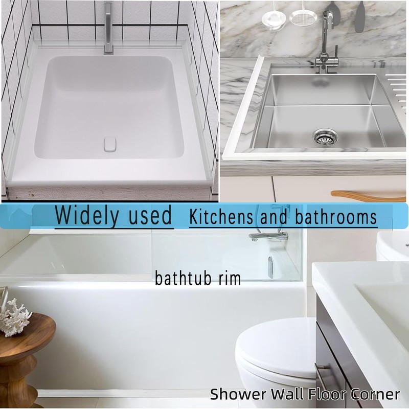 39Inch Shower Threshold Water Dam, Self Adhesive Waterproof Barrier (Clear)