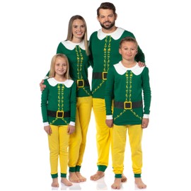 INTIMO Elf Pajama Set Kid's Sleepwear Holiday Classic Buddy The Elf Tight Fit Long Sleeve Sleep Set Boys Girls (Buddy Kids, 8)