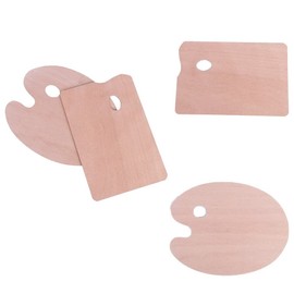 Wooden Painting Palette, Pack of 2 Wooden Painting Palette, Round, Wooden Mixing Palette, Wooden Finger Hole Painting Palette, Mixing Palette for Watercolour and Oil Paints