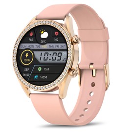 Bebinca Smartwatch for Women with Phone Function, 1.27 Inch Fitness Watch, 123 Sports Modes, Heart Rate and Sleep Monitor, IP68 Waterproof, Compatible with iOS and Android (Rose Gold)