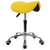 KKTONER Rolling Saddle Stool PU Leather Swivel Adjustable Rolling Stool
