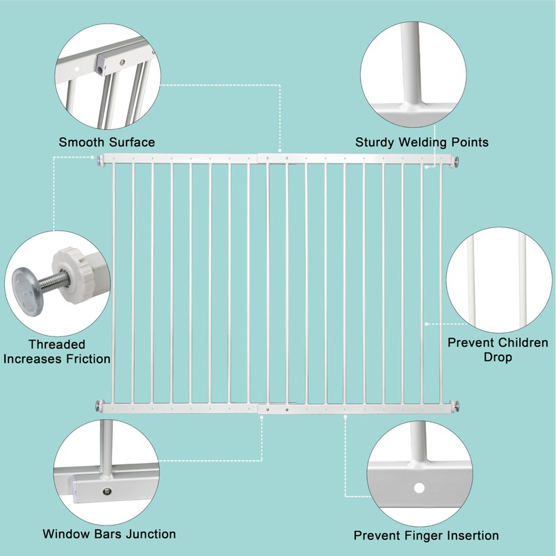 Gardenova Window Guards for Children, Fit 33.5"-63" Wide Window Security
