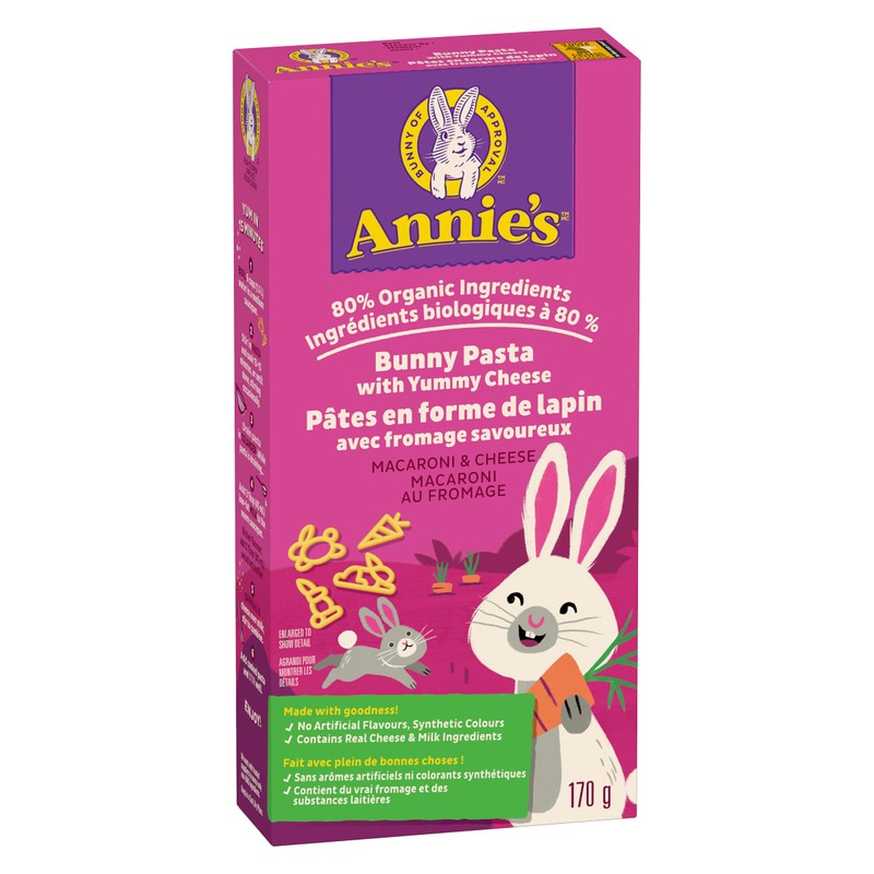 Annie's Yummy Bunnies and Cheddar, Mac and Cheese Made with