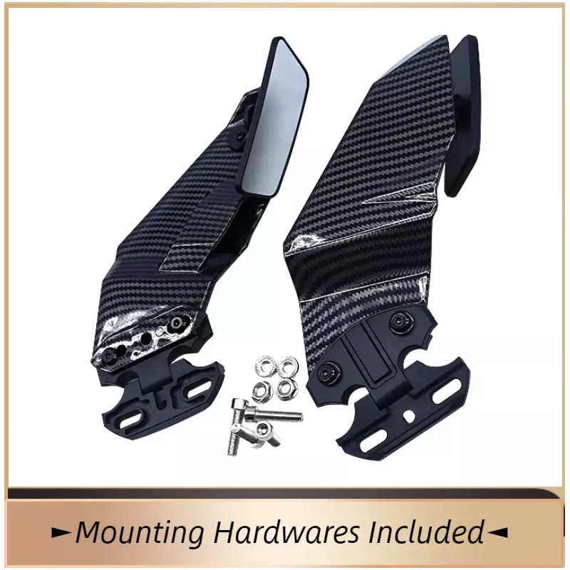Unbranded Carbon Fiber Complete Wind Wing Rearview Mirror for Suzuki