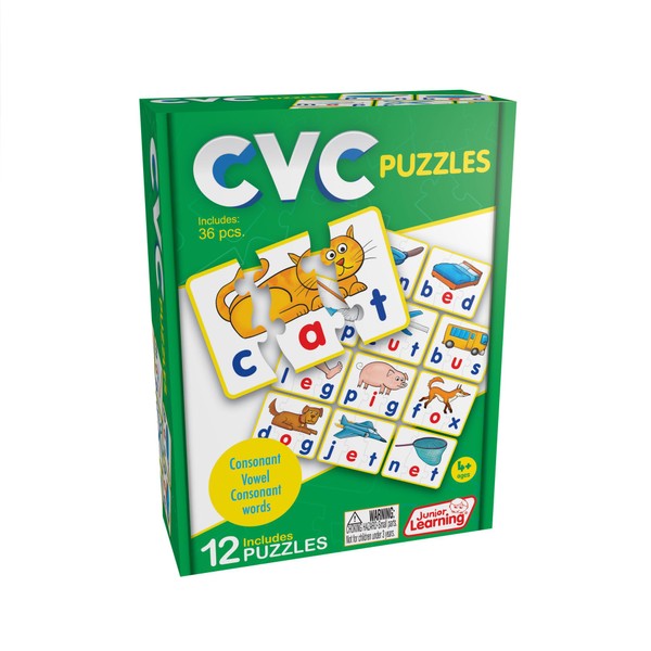 Junior Learning JL240 CVC Puzzles, Multicolor