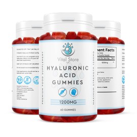 Hyaluronic Acid 1200mg Gummies - 60 Count - (2 Months Supply). High Stregnth Vegan Hyaluronic Acid Supplement - Non-GMO/Gluten Free/Halal