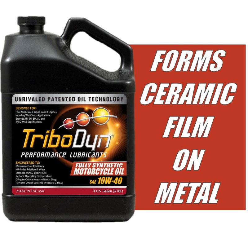 TriboDyn Full Synthetic SAE 10W40 Motorcycle Oil with Ceramic Coating
