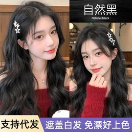 Nature Black Beige Hair Dye: Non-Drip Gray Coverage, 2025 Trendy Plant-Based Formula Dirty Orange Dye + [2 Packs] Dyeing Tools + 2 Hair Packs 5ea