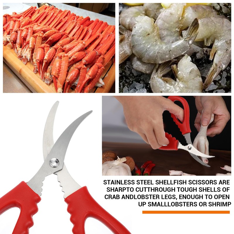 24 Pcs Kitchen Seafood Scissors for Crab Bulk,Leg Scissors Multifunctional