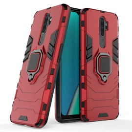 Case for Oppo A9 2020/A5 2020/A11X,Hybrid Heavy Duty Protection Shockproof Defender Kickstand Armor Case Cover,Red